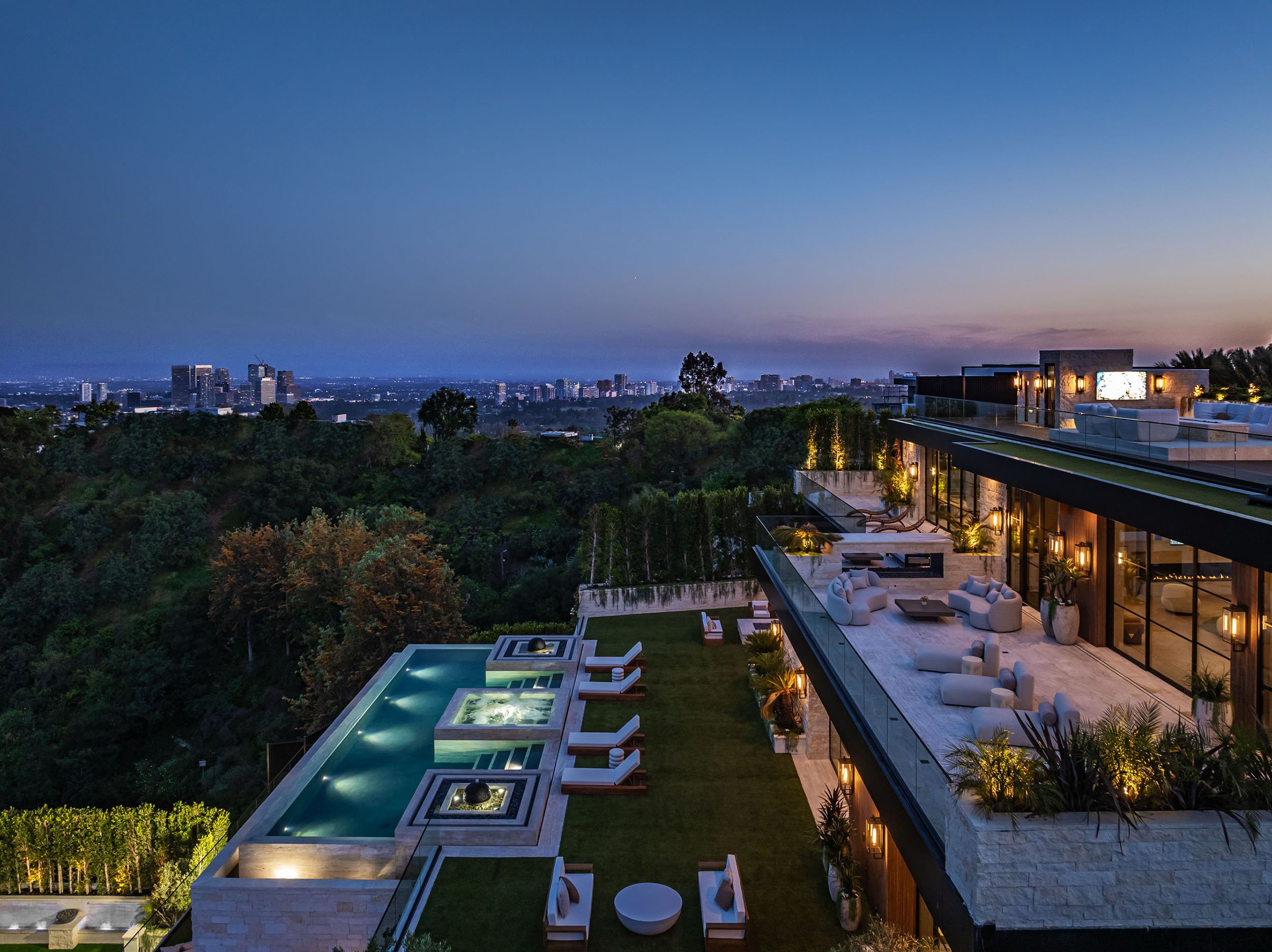 Beverly Hills modern luxury terraced hillside home — whipple russell architects