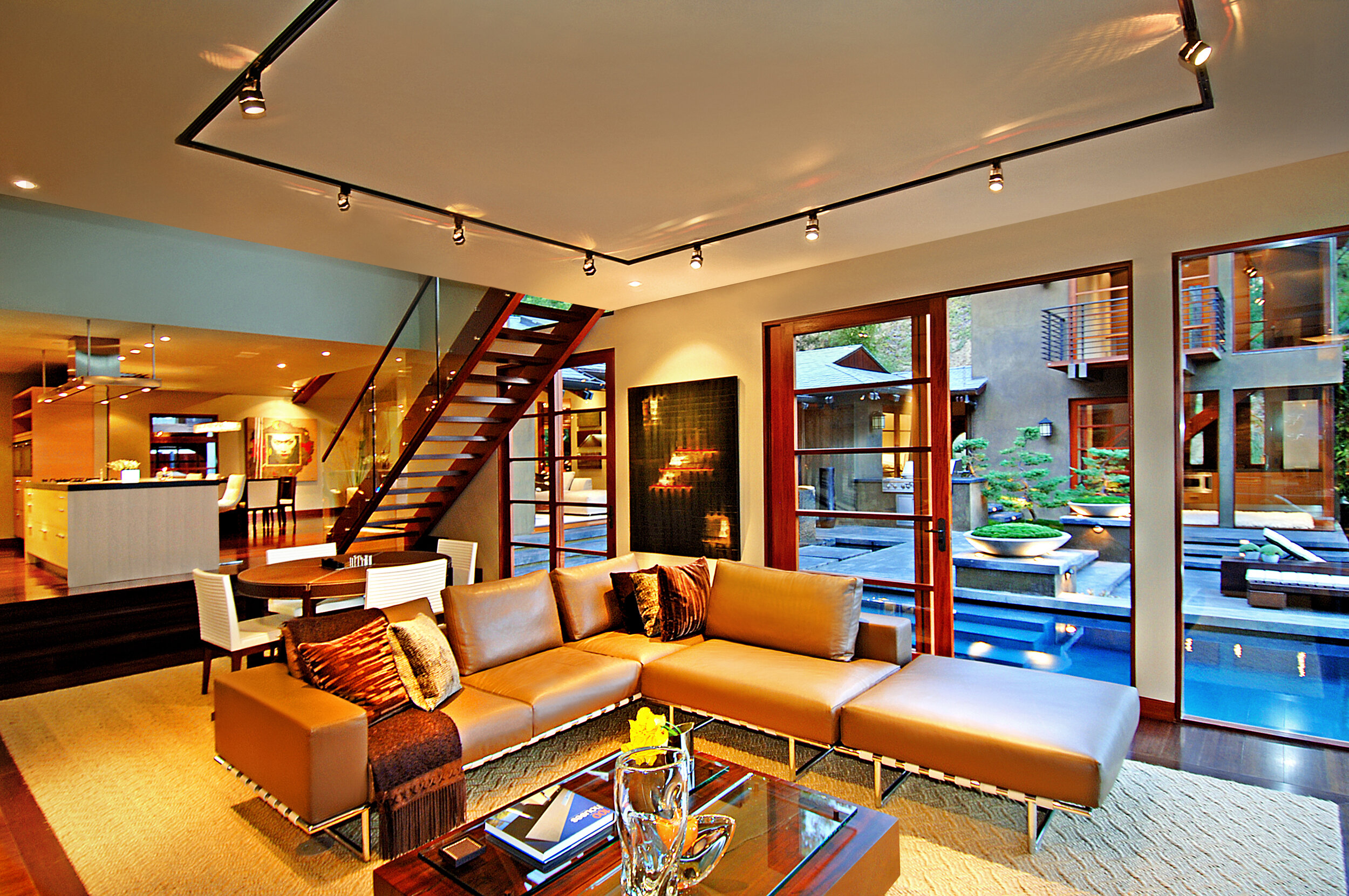 9342 sierra mar, a custom hollywood hills home with warm modern design & luxury water — whipple russell architects