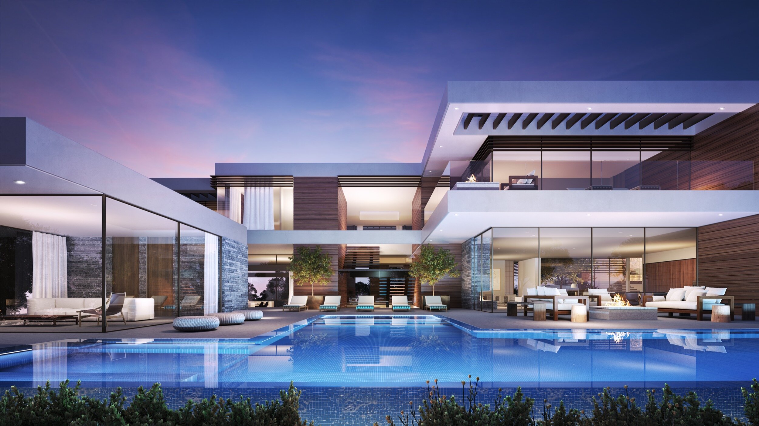 coldwater canyon, a luxury resort style beverly hills estate with modern pool & wellness spaces — whipple russell architects