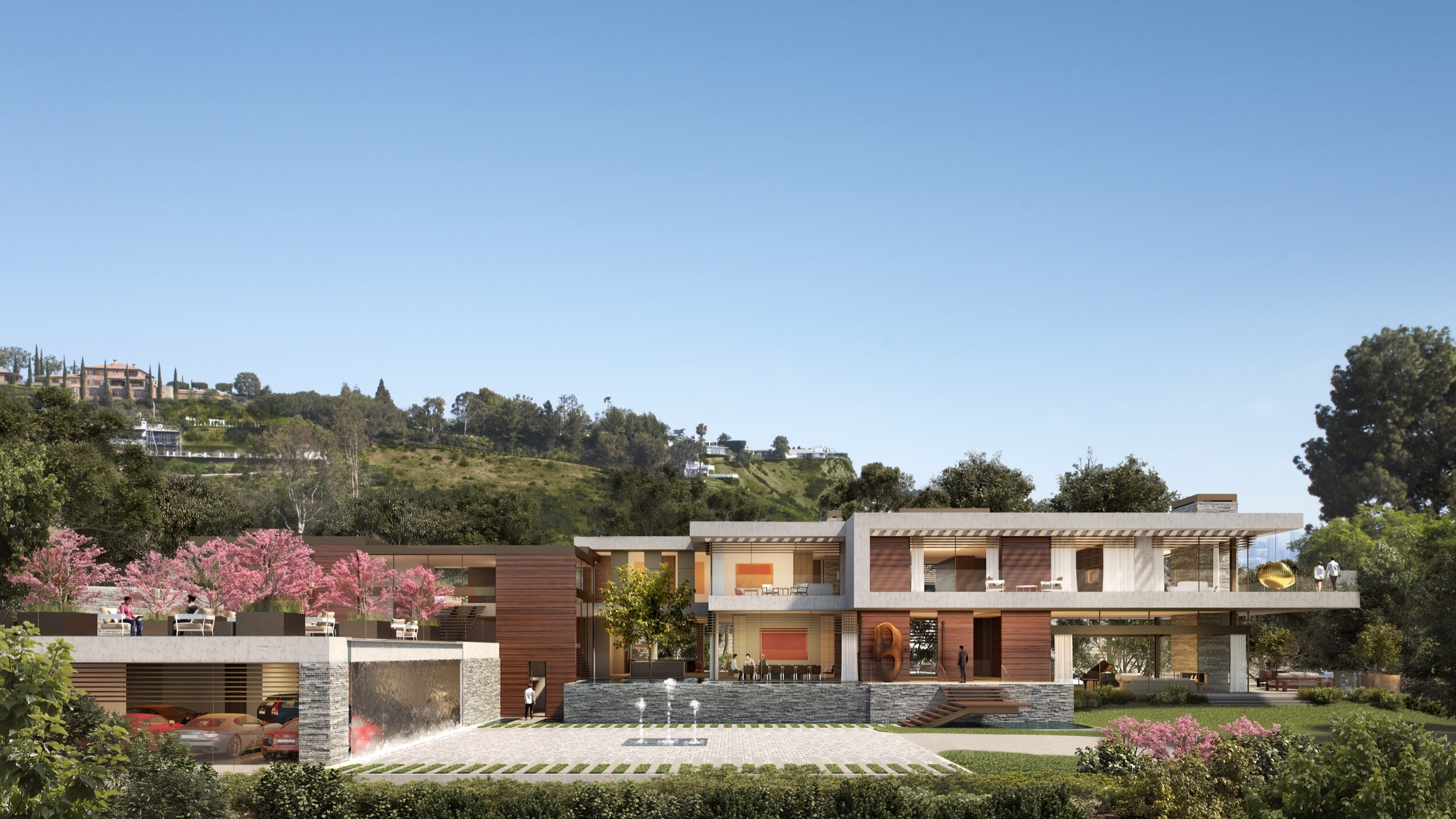 coldwater canyon, a luxury resort style beverly hills estate with modern pool & wellness spaces — whipple russell architects