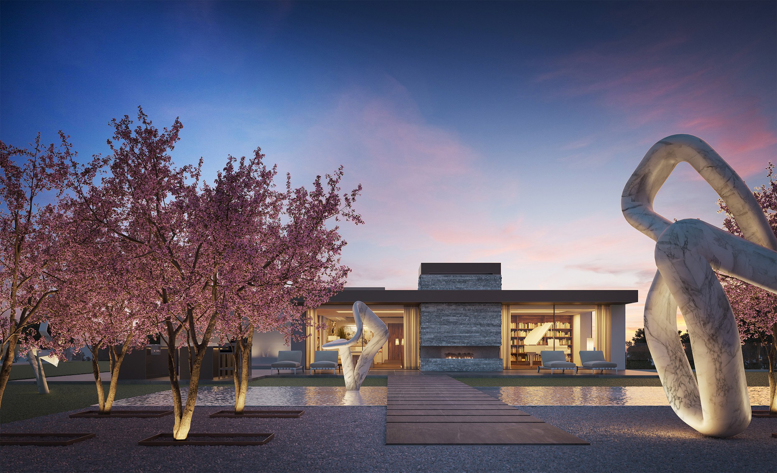 coldwater canyon, a luxury resort style beverly hills estate with modern pool & wellness spaces — whipple russell architects