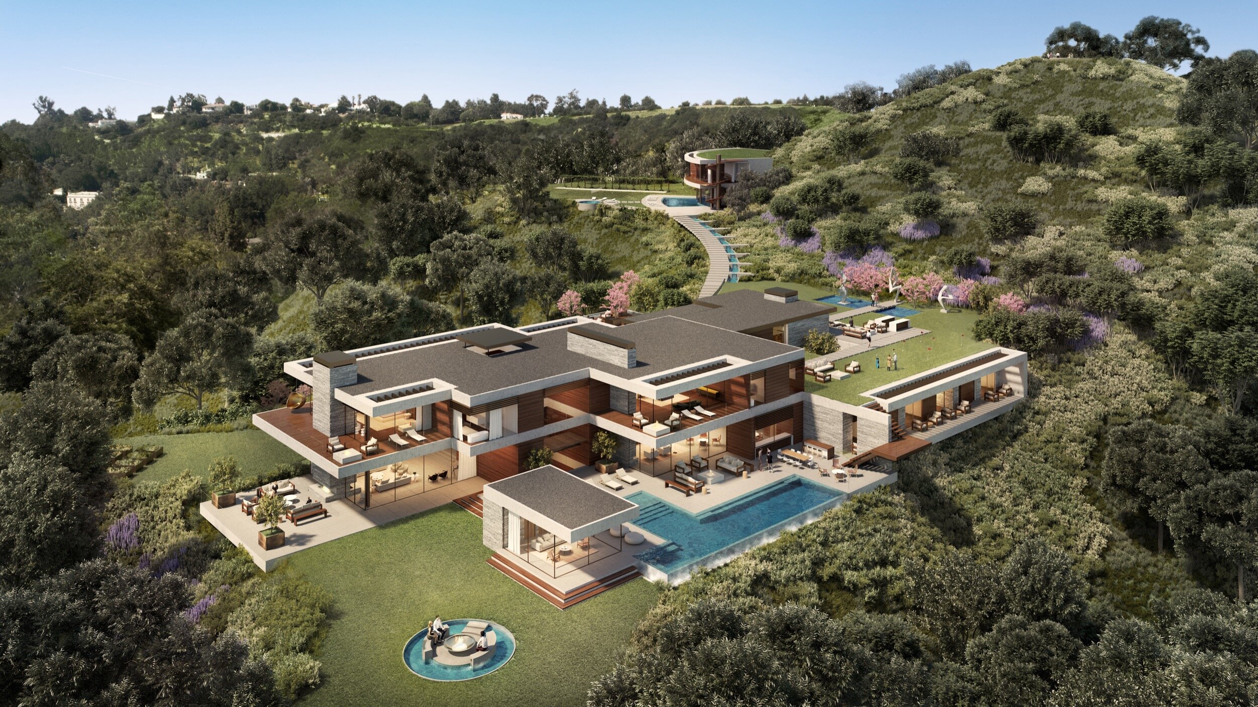 coldwater canyon, a luxury resort style beverly hills estate with modern pool & wellness spaces — whipple russell architects