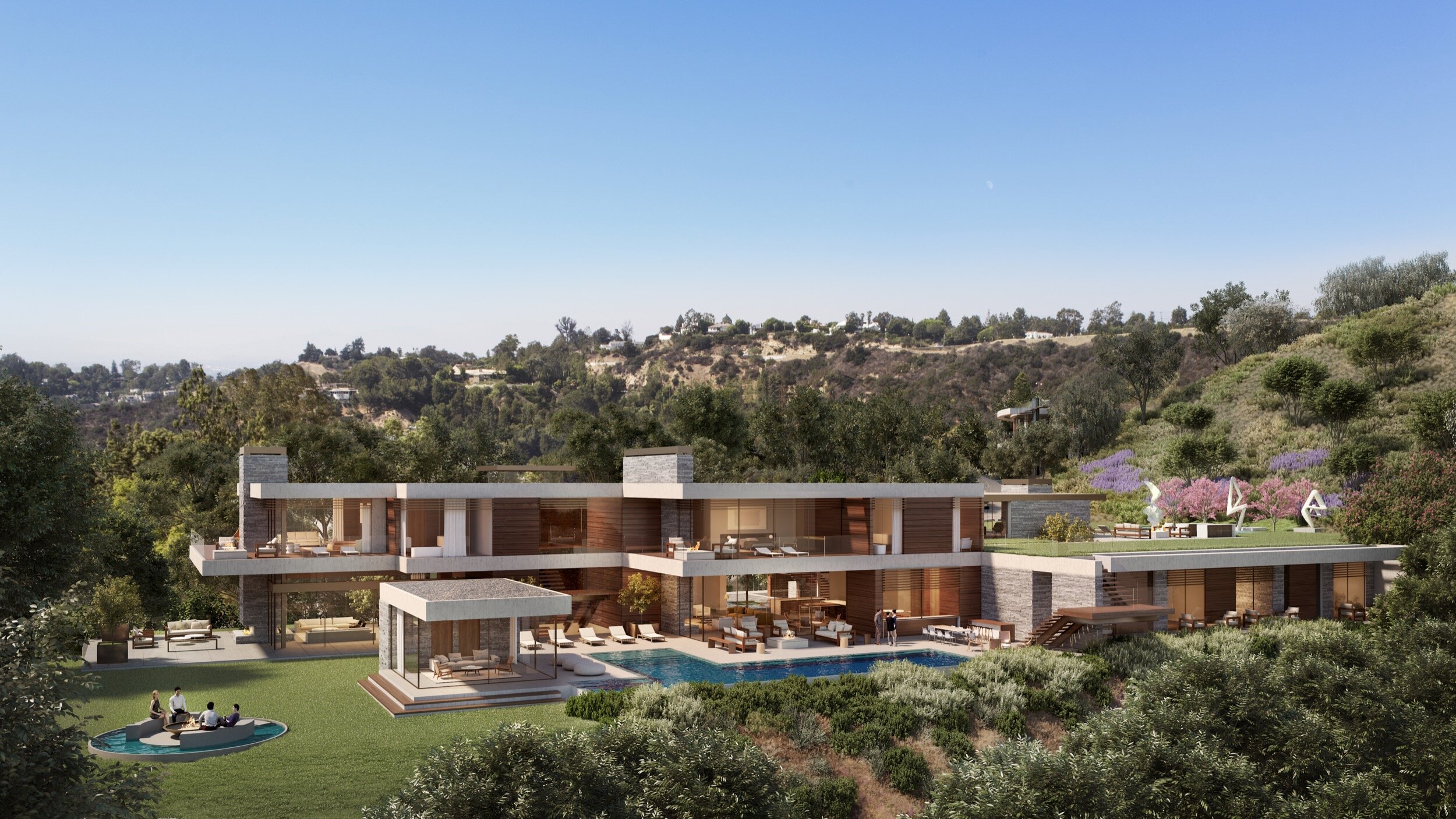 coldwater canyon, a luxury resort style beverly hills estate with modern pool & wellness spaces — whipple russell architects