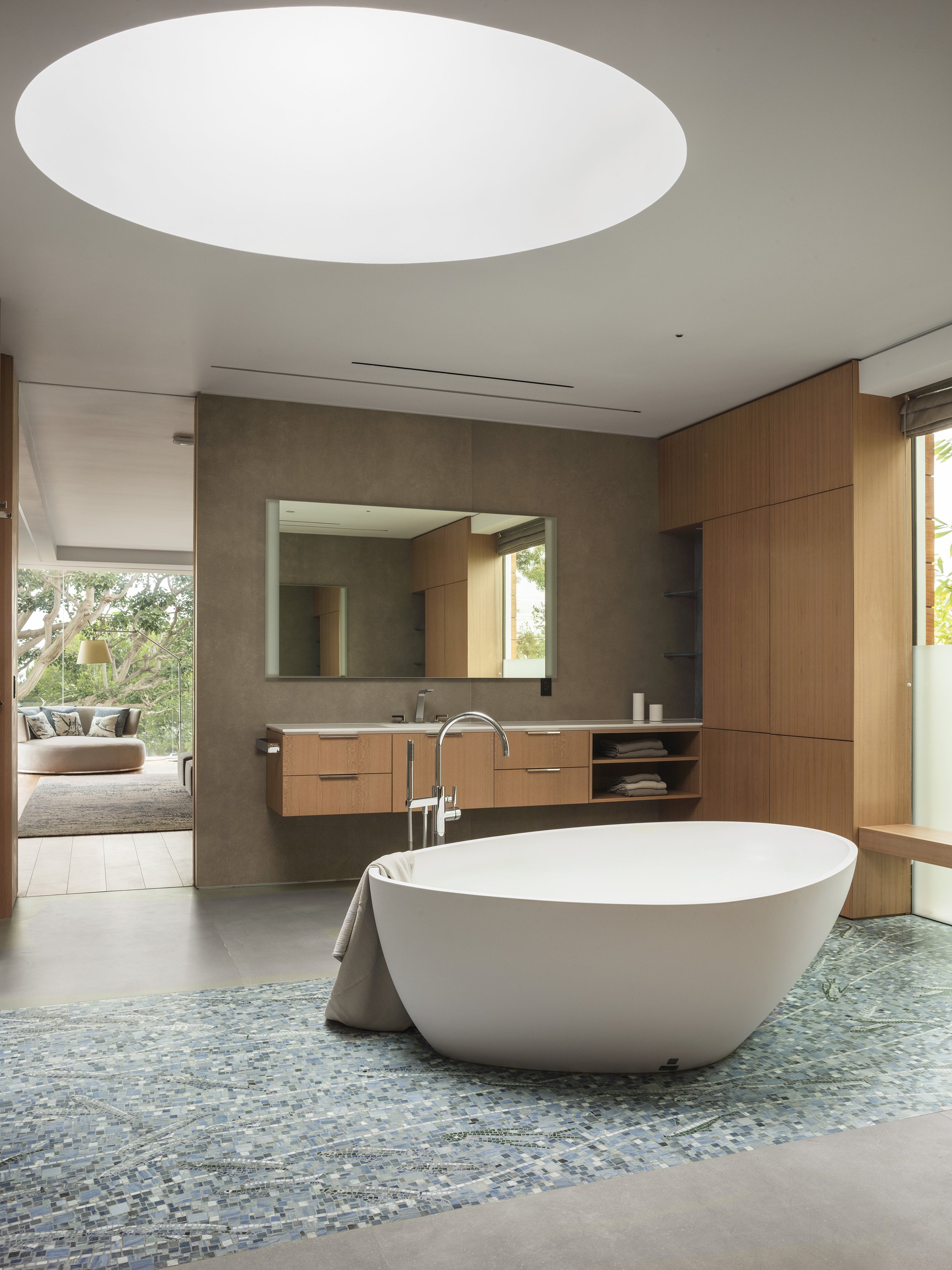 coral house, a luxury resort style santa monica home with teak accents, glass walls & pool — whipple russell architects