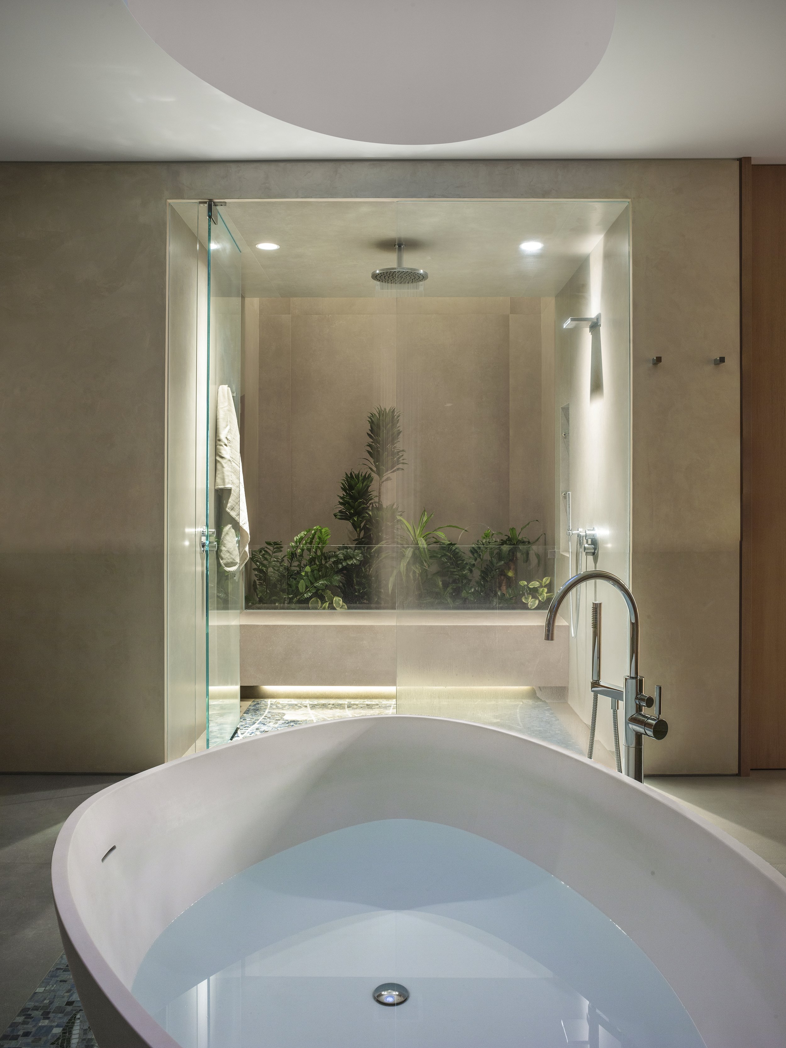coral house, a luxury resort style santa monica home with teak accents, glass walls & pool — whipple russell architects