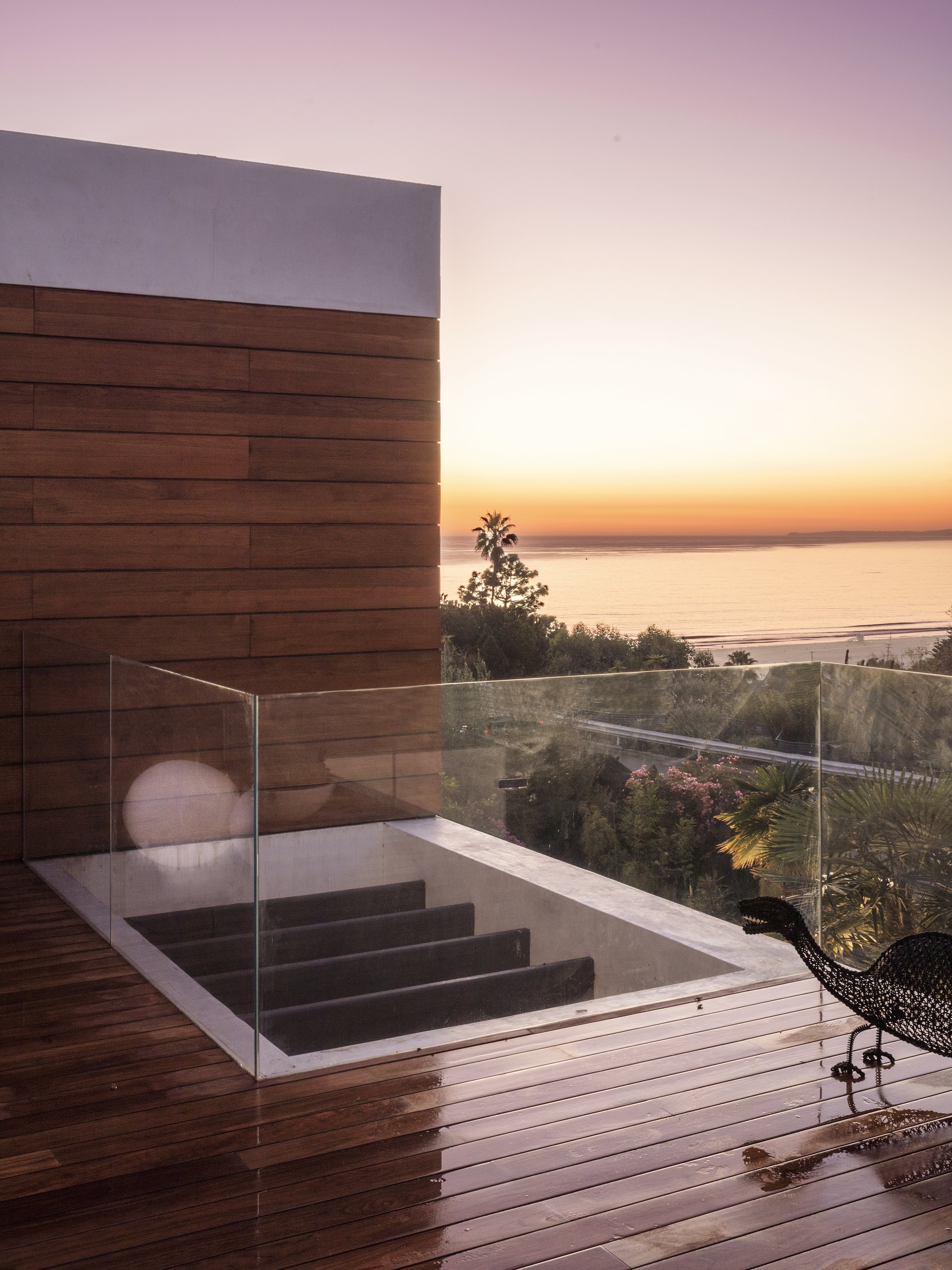 coral house, a luxury resort style santa monica home with teak accents, glass walls & pool — whipple russell architects