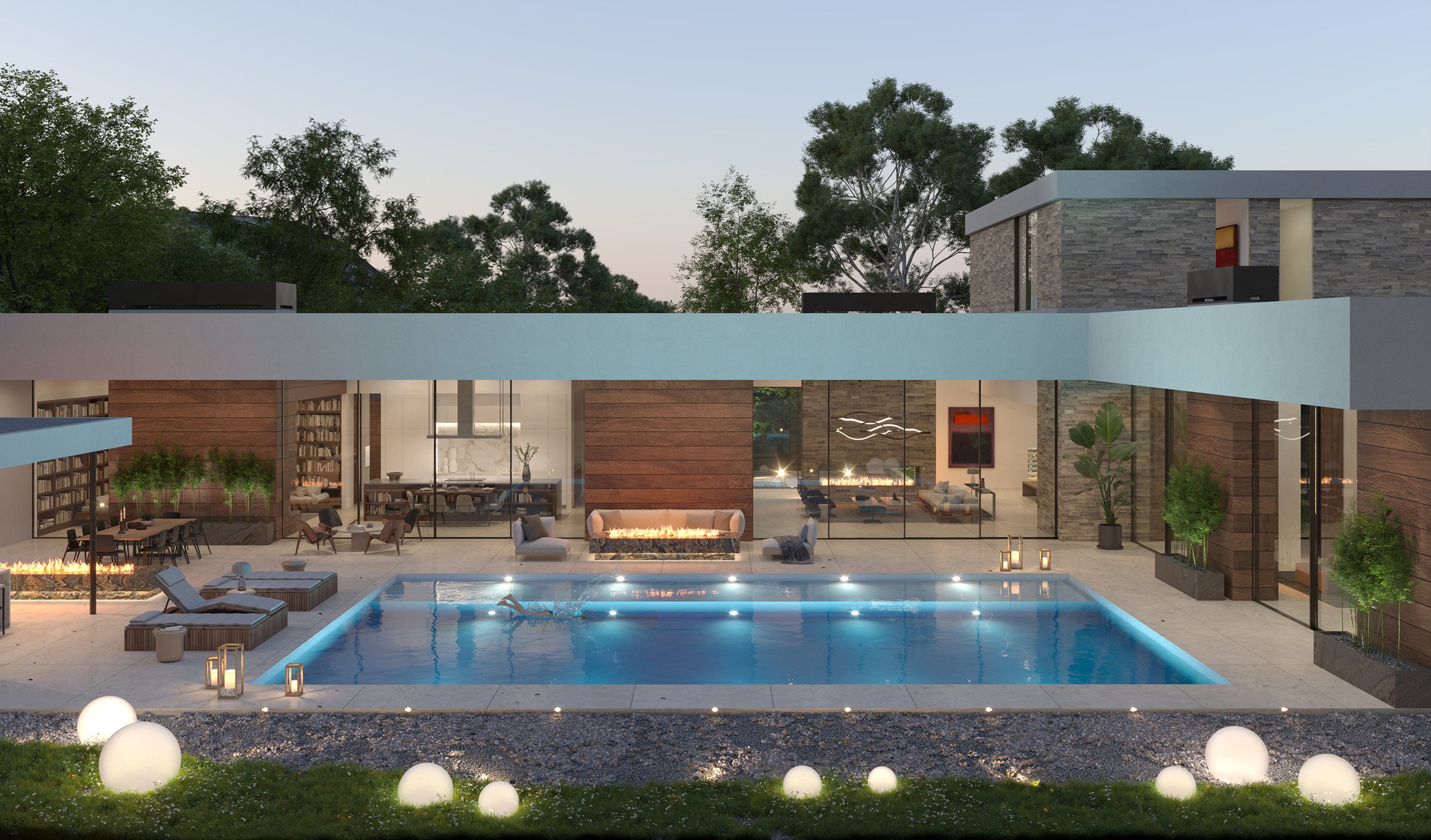 high valley, a modern encino home that opens on a resort style pool terrace for outdoor living — whipple russell architects