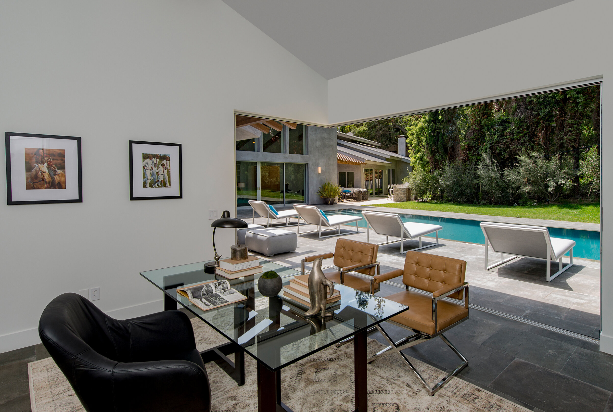lancer court, a luxury beverly hills ranch home with modern indoor outdoor open plan living & pool — whipple russell architects