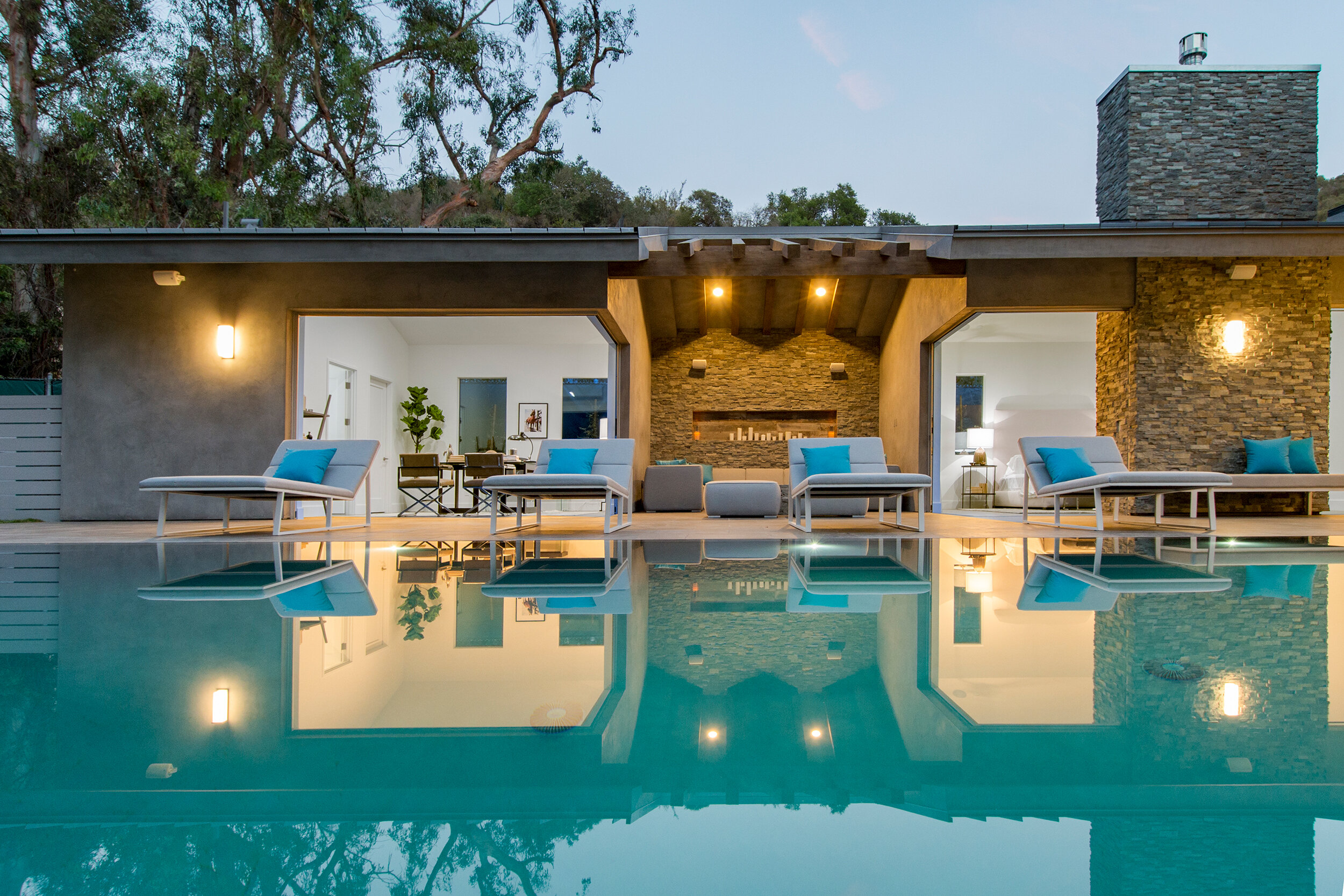 lancer court, a luxury beverly hills ranch home with modern indoor outdoor open plan living & pool — whipple russell architects