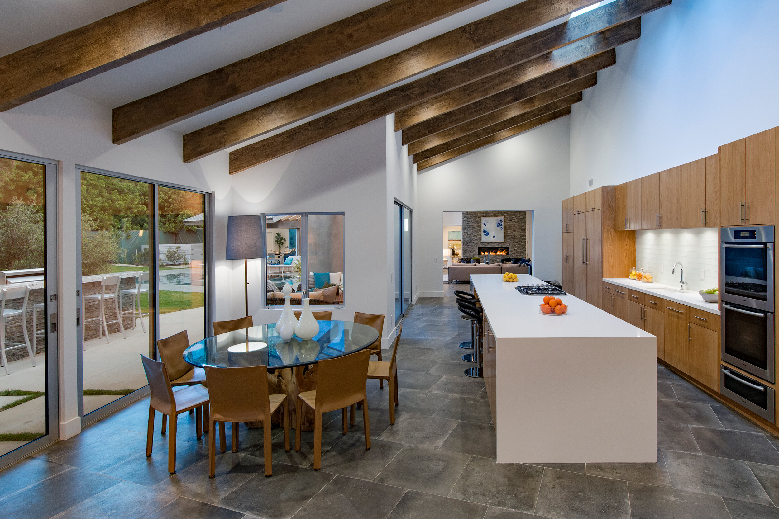 lancer court, a luxury beverly hills ranch home with modern indoor outdoor open plan living & pool — whipple russell architects