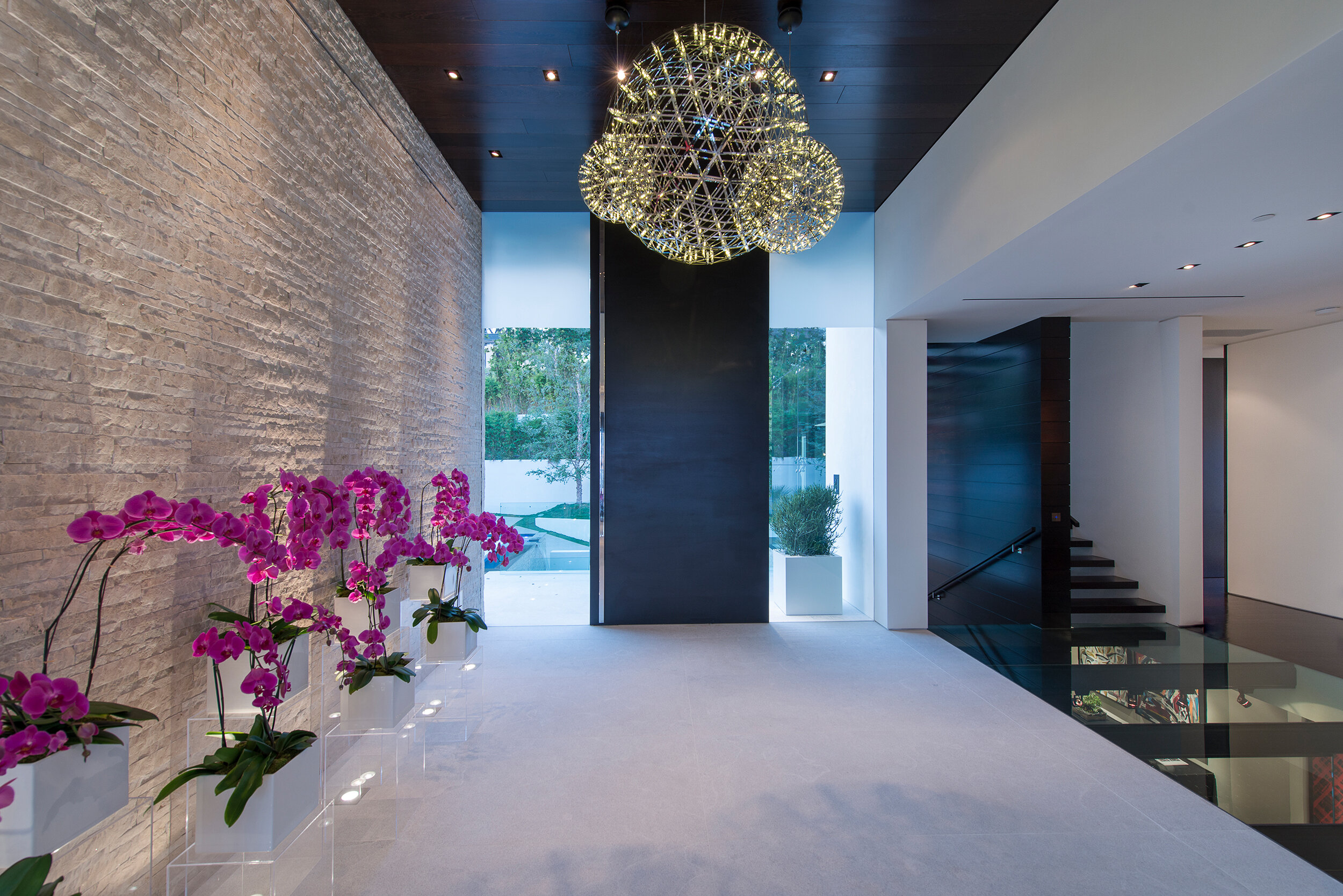 modern beverly hills home with moat style pool, hilltop views & fire features — whipple russell architects