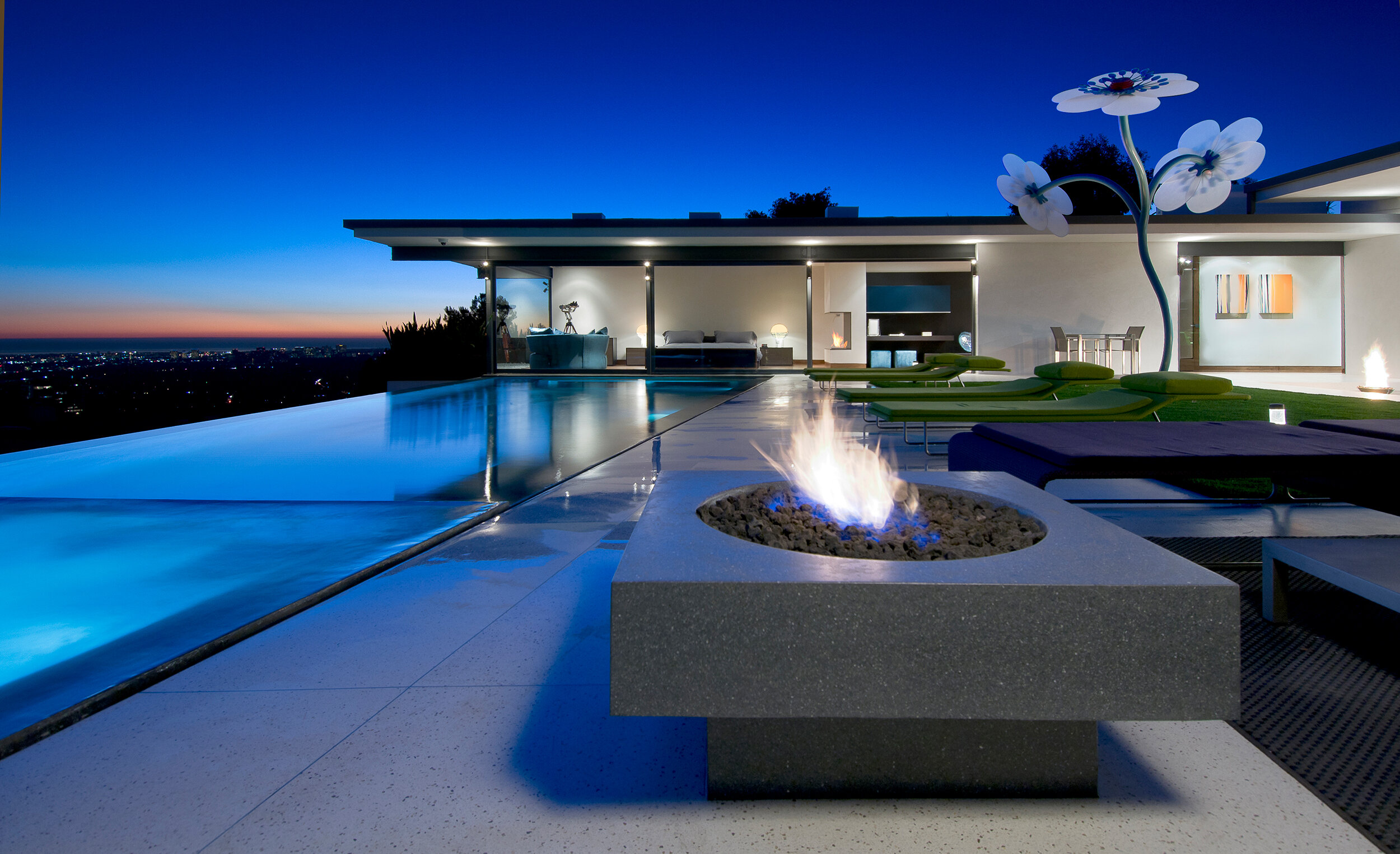 hopen place, a modern hollywood hills home with floating glass wall primary suite, pool & views — whipple russell architects