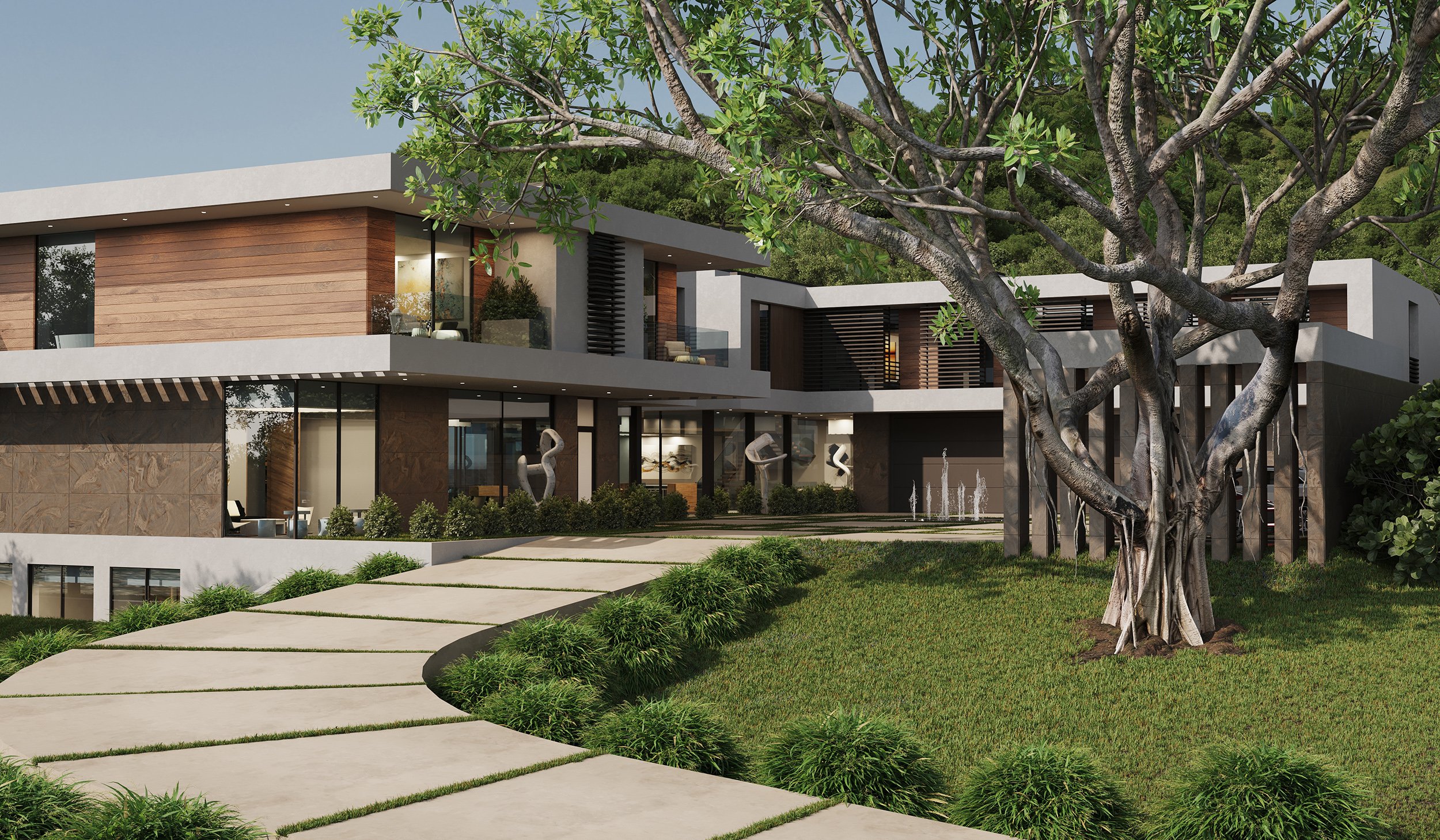 pasadena, a modern mansion with resort style pool terrace for luxury outdoor living — whipple russell architects