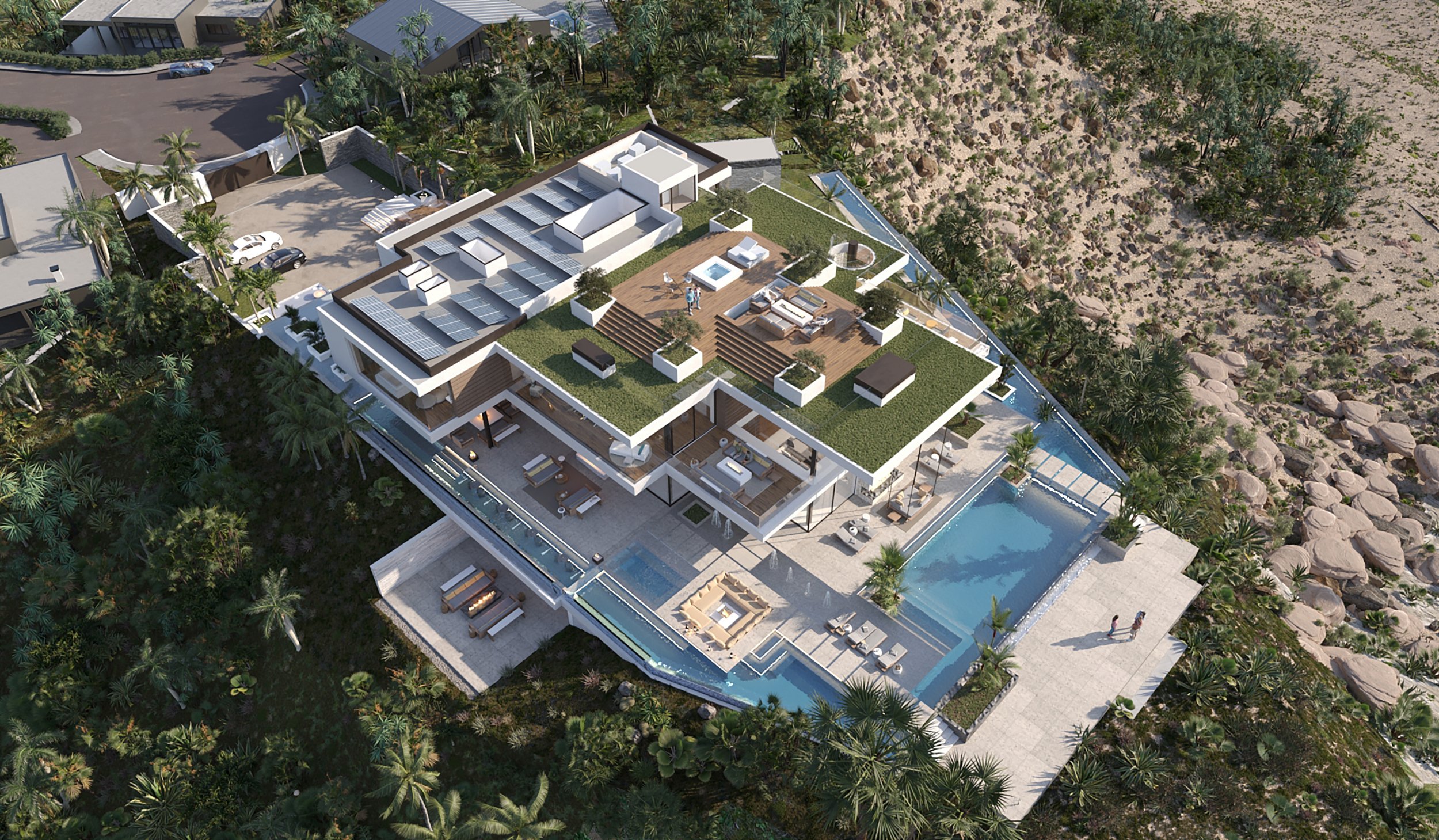 royal oak, a luxury encino mansion designed for modern resort style living & entertaining — whipple russell architects