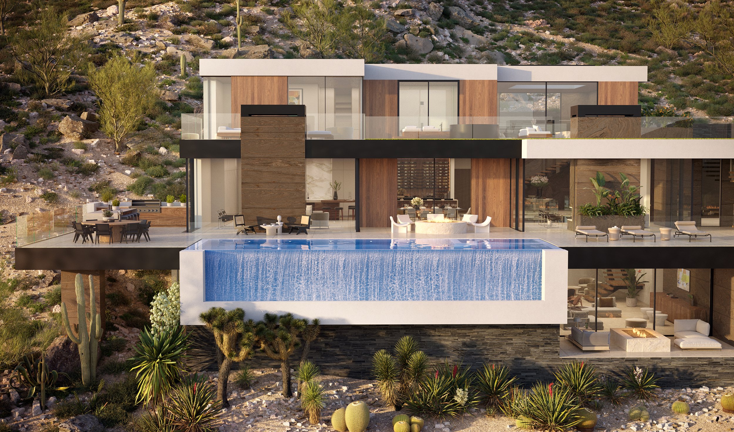 royal palm, a modern resort style hillside desert home in paradise valley, az — whipple russell architects