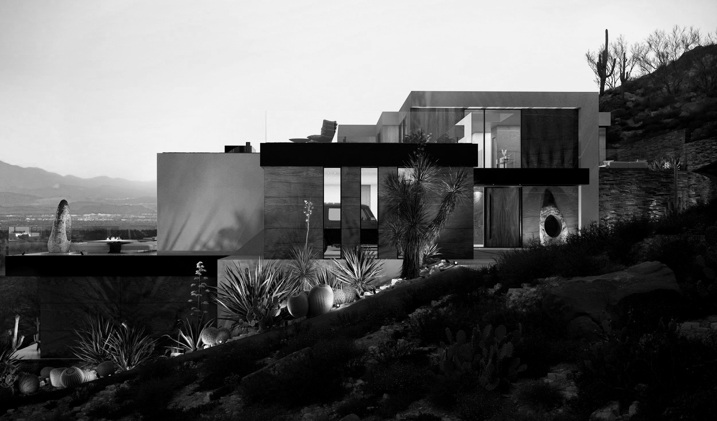 royal palm, a modern resort style hillside desert home in paradise valley, az — whipple russell architects