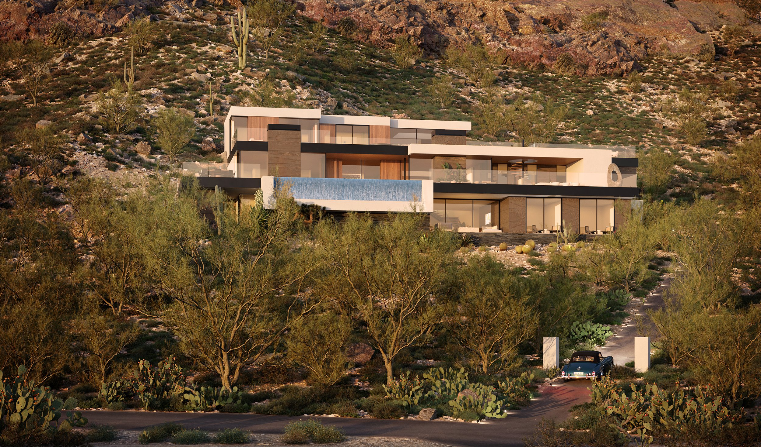 royal palm, a modern resort style hillside desert home in paradise valley, az — whipple russell architects