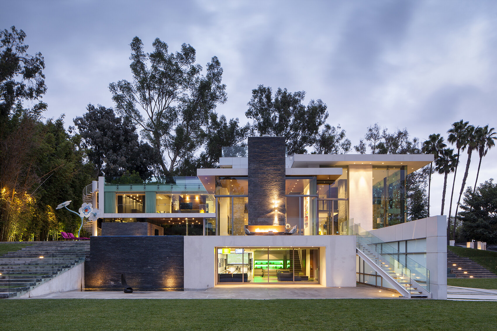 summit house, a sustainable beverly hills luxury home with modern glass wall open volume design — whipple russell architects