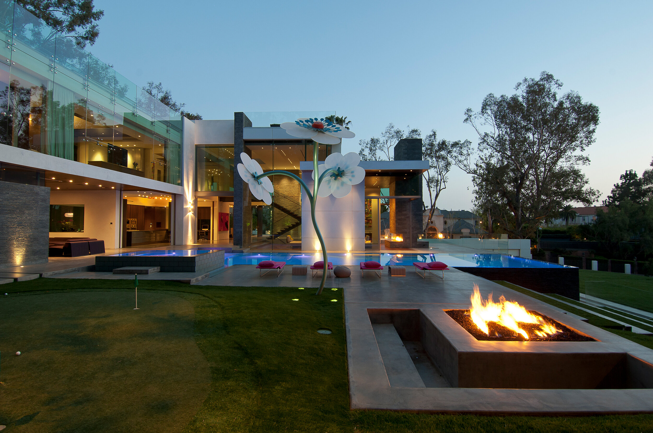 summit house, a sustainable beverly hills luxury home with modern glass wall open volume design — whipple russell architects