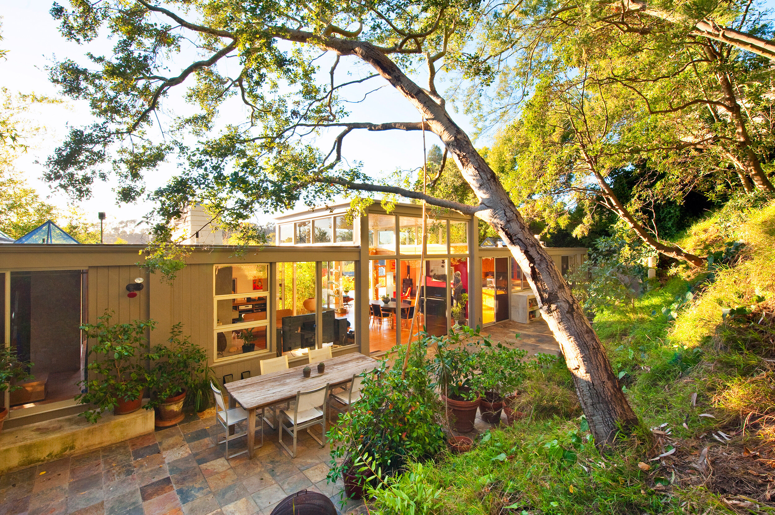 rustic canyon: a modern santa monica home with open plan glass wall design & canyon views — whipple russell architects