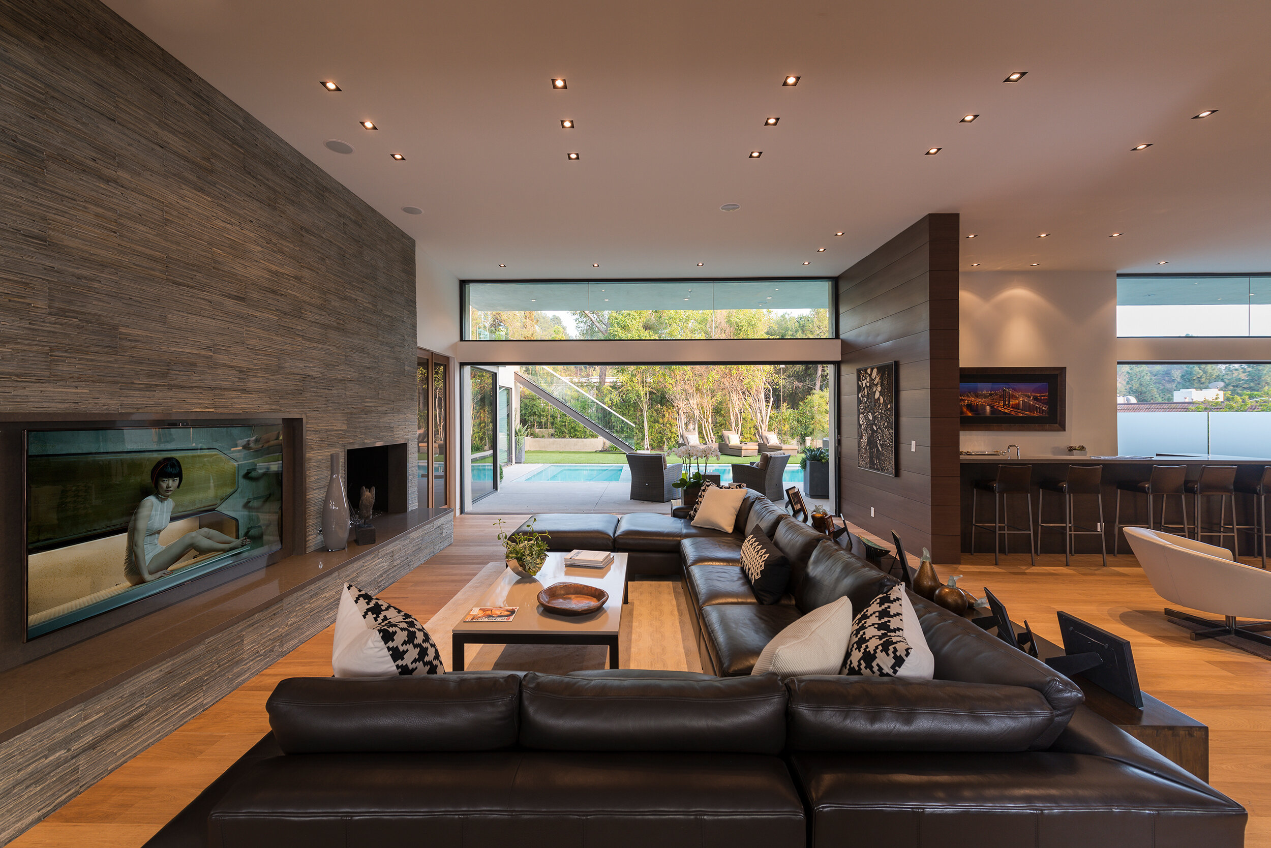 wallace ridge, a modern beverly hills home with rooftop lounge, central pool & music studio — whipple russell architects