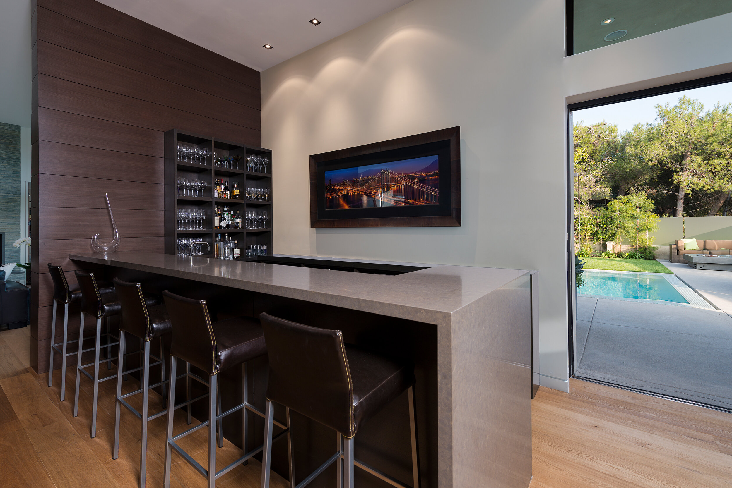wallace ridge, a modern beverly hills home with rooftop lounge, central pool & music studio — whipple russell architects